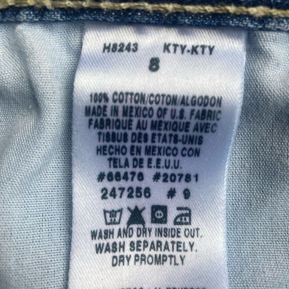 TOMMY HILFIGER Vintage Cropped Wide Leg Jeans Blue Denim Size 8 - Picture 9 of 12